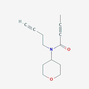 molecular formula C13H17NO2 B2750645 N-But-3-ynyl-N-(oxan-4-yl)but-2-ynamide CAS No. 2411243-09-7