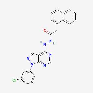 molecular formula C23H17ClN6O B2750649 N-{[1-(3-chlorophenyl)pyrazolo[4,5-e]pyrimidin-4-yl]amino}-2-naphthylacetamide CAS No. 881083-40-5