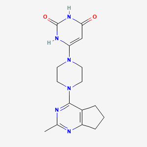 molecular formula C16H20N6O2 B2750654 6-(4-(2-甲基-6,7-二氢-5H-环戊[d]嘧啶-4-基)哌嗪-1-基)嘧啶-2,4(1H,3H)-二酮 CAS No. 2320149-75-3