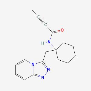 molecular formula C17H20N4O B2750656 N-[1-([1,2,4]Triazolo[4,3-a]pyridin-3-ylmethyl)cyclohexyl]but-2-ynamide CAS No. 2411292-46-9