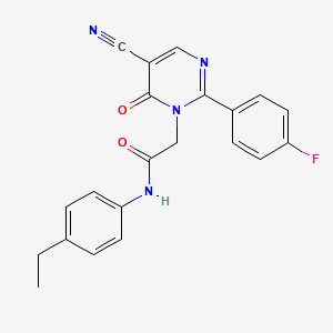 molecular formula C21H17FN4O2 B2750660 2-(5-cyano-2-(4-fluorophenyl)-6-oxopyrimidin-1(6H)-yl)-N-(4-ethylphenyl)acetamide CAS No. 1251689-37-8