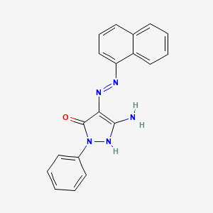 molecular formula C19H15N5O B2750664 (Z)-3-amino-4-(2-(naphthalen-1-yl)hydrazono)-1-phenyl-1H-pyrazol-5(4H)-one CAS No. 306281-13-0