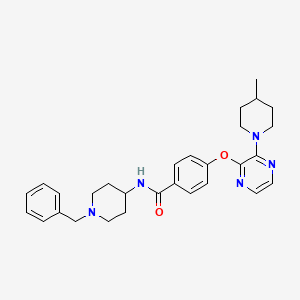 molecular formula C29H35N5O2 B2750669 N-(1-benzylpiperidin-4-yl)-4-((3-(4-methylpiperidin-1-yl)pyrazin-2-yl)oxy)benzamide CAS No. 1217034-19-9