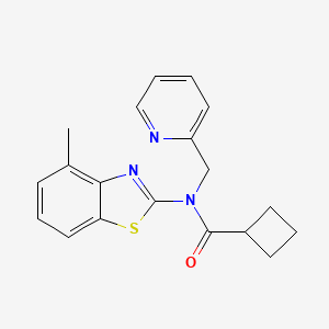 molecular formula C19H19N3OS B2750671 N-(4-methylbenzo[d]thiazol-2-yl)-N-(pyridin-2-ylmethyl)cyclobutanecarboxamide CAS No. 1170820-38-8