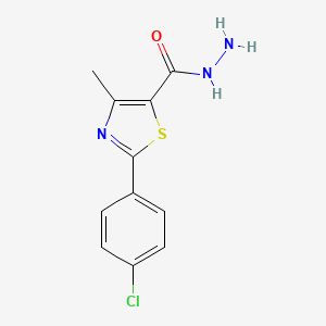 molecular formula C11H10ClN3OS B2750676 2-(4-氯苯基)-4-甲基-1,3-噻唑-5-甲酰肼 CAS No. 685541-32-6