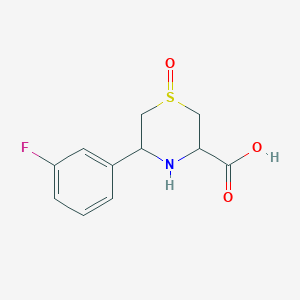 molecular formula C11H12FNO3S B2750679 5-(3-Fluorophenyl)-1-oxo-1lambda4-thiomorpholine-3-carboxylic acid CAS No. 1560915-38-9