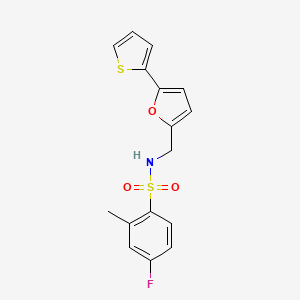 4-fluoro-2-methyl-N-((5-(thiophen-2-yl)furan-2-yl)methyl)benzenesulfonamide