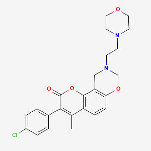 molecular formula C24H25ClN2O4 B2750688 3-(4-氯苯基)-4-甲基-9-(2-吗啉基乙基)-9,10-二氢咯色酮并[8,7-e][1,3]噁唑-2(8H)-酮 CAS No. 951975-23-8