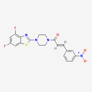 molecular formula C20H16F2N4O3S B2750692 (E)-1-(4-(4,6-difluorobenzo[d]thiazol-2-yl)piperazin-1-yl)-3-(3-nitrophenyl)prop-2-en-1-one CAS No. 897481-46-8