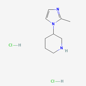 molecular formula C9H17Cl2N3 B2750693 3-(2-methyl-1H-imidazol-1-yl)piperidine dihydrochloride CAS No. 1311315-28-2