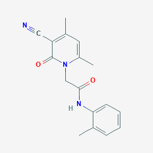 molecular formula C17H17N3O2 B2750698 2-(3-cyano-4,6-dimethyl-2-oxopyridin-1(2H)-yl)-N-(2-methylphenyl)acetamide CAS No. 663200-52-0