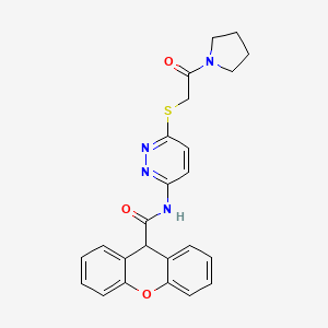 N-(6-((2-oxo-2-(pyrrolidin-1-yl)ethyl)thio)pyridazin-3-yl)-9H-xanthene-9-carboxamide