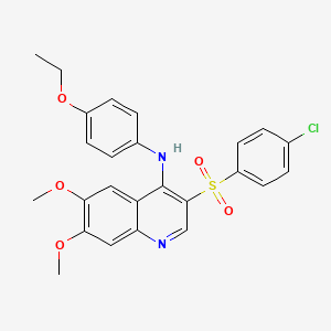 molecular formula C25H23ClN2O5S B2750714 3-((4-chlorophenyl)sulfonyl)-N-(4-ethoxyphenyl)-6,7-dimethoxyquinolin-4-amine CAS No. 895642-78-1