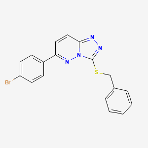 molecular formula C18H13BrN4S B2750727 3-Benzylsulfanyl-6-(4-bromophenyl)-[1,2,4]triazolo[4,3-b]pyridazine CAS No. 941958-51-6