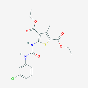 molecular formula C18H19ClN2O5S B275073 Diethyl 5-{[(3-chloroanilino)carbonyl]amino}-3-methyl-2,4-thiophenedicarboxylate 