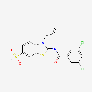 molecular formula C18H14Cl2N2O3S2 B2750739 (Z)-N-(3-allyl-6-(methylsulfonyl)benzo[d]thiazol-2(3H)-ylidene)-3,5-dichlorobenzamide CAS No. 865175-45-7