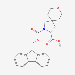 molecular formula C24H25NO5 B2750740 2-{[(9H-fluoren-9-yl)methoxy]carbonyl}-8-oxa-2-azaspiro[4.5]decane-3-carboxylic acid CAS No. 2230803-86-6