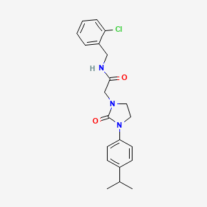 molecular formula C21H24ClN3O2 B2750741 N-(2-chlorobenzyl)-2-(3-(4-isopropylphenyl)-2-oxoimidazolidin-1-yl)acetamide CAS No. 1251688-68-2