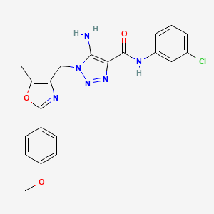 molecular formula C21H19ClN6O3 B2750745 5-amino-N-(3-chlorophenyl)-1-{[2-(4-methoxyphenyl)-5-methyl-1,3-oxazol-4-yl]methyl}-1H-1,2,3-triazole-4-carboxamide CAS No. 1112371-22-8