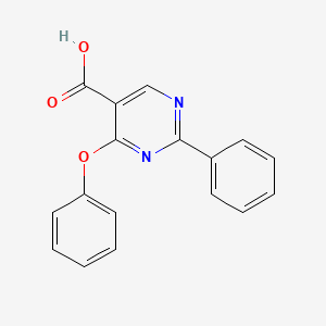 molecular formula C17H12N2O3 B2750746 4-Phenoxy-2-phenylpyrimidine-5-carboxylic acid CAS No. 477854-85-6