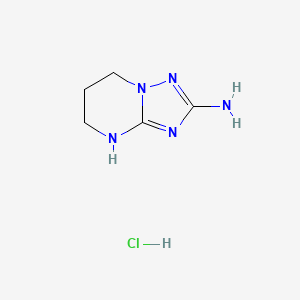 molecular formula C5H10ClN5 B2750751 4,5,6,7-Tetrahydro-[1,2,4]triazolo[1,5-a]pyrimidin-2-amine;hydrochloride CAS No. 2418683-08-4