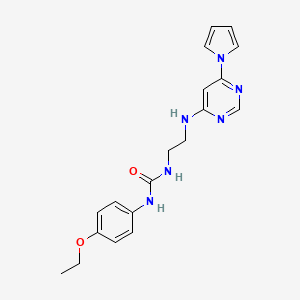 molecular formula C19H22N6O2 B2750754 1-(2-((6-(1H-pyrrol-1-yl)pyrimidin-4-yl)amino)ethyl)-3-(4-ethoxyphenyl)urea CAS No. 1396583-68-8
