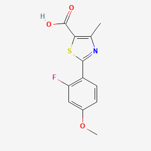 molecular formula C12H10FNO3S B2750765 2-(2-Fluoro-4-methoxyphenyl)-4-methyl-1,3-thiazole-5-carboxylic acid CAS No. 1513825-13-2