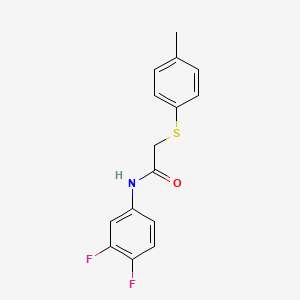 molecular formula C15H13F2NOS B2750768 N-(3,4-difluorophenyl)-2-[(4-methylphenyl)sulfanyl]acetamide CAS No. 303091-69-2