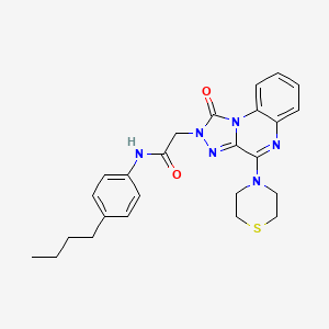 molecular formula C25H28N6O2S B2750772 N-(4-butylphenyl)-2-(1-oxo-4-thiomorpholin-4-yl[1,2,4]triazolo[4,3-a]quinoxalin-2(1H)-yl)acetamide CAS No. 1189957-17-2