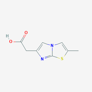 molecular formula C8H8N2O2S B2750777 2-(2-Methylimidazo[2,1-b]thiazol-6-yl)acetic acid CAS No. 1181373-40-9