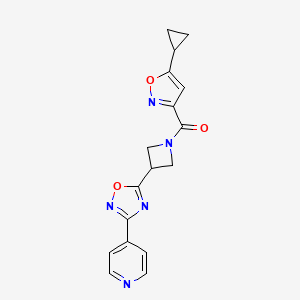 molecular formula C17H15N5O3 B2750779 (5-环丙基异噁唑-3-基)(3-(3-(吡啶-4-基)-1,2,4-噁二唑-5-基)氮杂环丁烷-1-基)甲酮 CAS No. 1251559-42-8