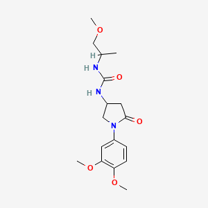 1-(1-(3,4-Dimethoxyphenyl)-5-oxopyrrolidin-3-yl)-3-(1-methoxypropan-2-yl)urea