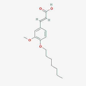 molecular formula C17H24O4 B2750791 (E)-3-(4-heptoxy-3-methoxyphenyl)prop-2-enoic acid CAS No. 1630949-90-4