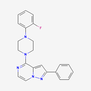 molecular formula C22H20FN5 B2750792 4-(4-(2-Fluorophenyl)piperazin-1-yl)-2-phenylpyrazolo[1,5-a]pyrazine CAS No. 1111268-12-2