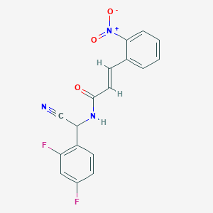 molecular formula C17H11F2N3O3 B2750797 (E)-N-[cyano-(2,4-difluorophenyl)methyl]-3-(2-nitrophenyl)prop-2-enamide CAS No. 1281682-80-1