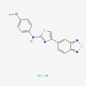 molecular formula C16H13ClN4OS2 B2750803 4-(苯并[c][1,2,5]噻二唑-5-基)-N-(4-甲氧基苯基)噻唑-2-胺 盐酸盐 CAS No. 2034496-35-8