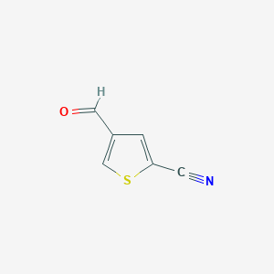 molecular formula C6H3NOS B2750806 4-Formylthiophene-2-carbonitrile CAS No. 59786-36-6