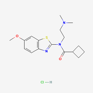 molecular formula C17H24ClN3O2S B2750807 N-(2-(dimethylamino)ethyl)-N-(6-methoxybenzo[d]thiazol-2-yl)cyclobutanecarboxamide hydrochloride CAS No. 1351661-40-9