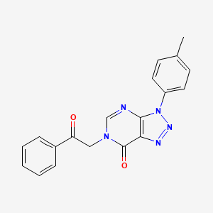 molecular formula C19H15N5O2 B2750808 3-(4-甲基苯基)-6-苯乙酰基三唑并[4,5-d]嘧啶-7-酮 CAS No. 863019-49-2