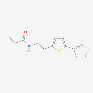 molecular formula C13H15NOS2 B2750810 N-(2-([2,3'-bithiophen]-5-yl)ethyl)propionamide CAS No. 2034564-03-7