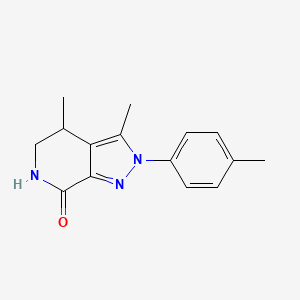 molecular formula C15H17N3O B2750811 3,4-二甲基-2-(4-甲基苯基)-5,6-二氢-4H-吡唑并[3,4-c]吡啶-7-酮 CAS No. 2470436-93-0