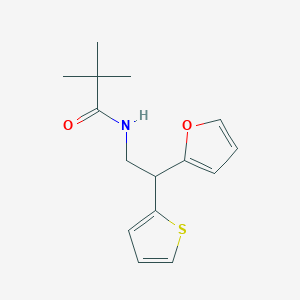molecular formula C15H19NO2S B2750814 N-[2-(furan-2-yl)-2-(thiophen-2-yl)ethyl]-2,2-dimethylpropanamide CAS No. 2097923-44-7