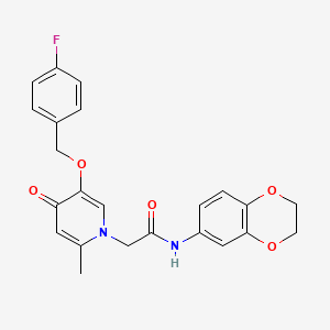 N-(2,3-dihydrobenzo[b][1,4]dioxin-6-yl)-2-(5-((4-fluorobenzyl)oxy)-2-methyl-4-oxopyridin-1(4H)-yl)acetamide