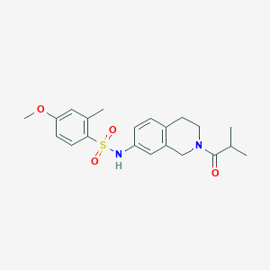 molecular formula C21H26N2O4S B2750818 N-(2-isobutyryl-1,2,3,4-tetrahydroisoquinolin-7-yl)-4-methoxy-2-methylbenzenesulfonamide CAS No. 955596-12-0