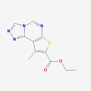 molecular formula C11H10N4O2S B275082 Ethyl 9-methylthieno[3,2-e][1,2,4]triazolo[4,3-c]pyrimidine-8-carboxylate 