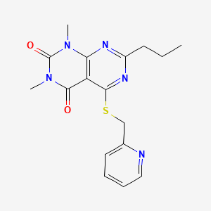 1,3-Dimethyl-7-propyl-5-(pyridin-2-ylmethylsulfanyl)pyrimido[4,5-d]pyrimidine-2,4-dione