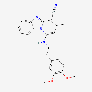 molecular formula C23H22N4O2 B2750829 1-{[2-(3,4-二甲氧基苯基)乙基]氨基}-3-甲基吡啶并[1,2-a]苯并咪唑-4-碳腈 CAS No. 400747-13-9