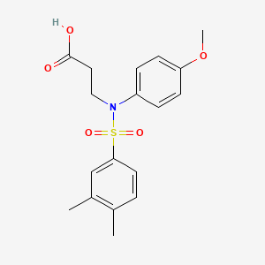 molecular formula C18H21NO5S B2750830 3-[N-(4-methoxyphenyl)3,4-dimethylbenzenesulfonamido]propanoic acid CAS No. 565195-46-2