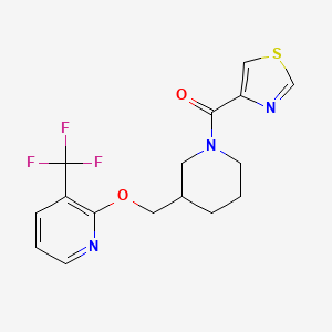 B2750831 2-{[1-(1,3-Thiazole-4-carbonyl)piperidin-3-yl]methoxy}-3-(trifluoromethyl)pyridine CAS No. 2379984-80-0