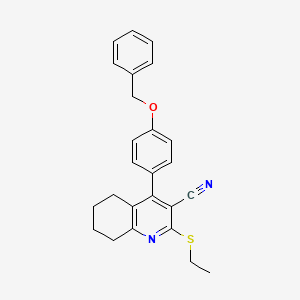 molecular formula C25H24N2OS B2750832 2-乙基硫基-4-(4-苯基甲氧基苯基)-5,6,7,8-四氢喹啉-3-碳腈 CAS No. 391228-41-4